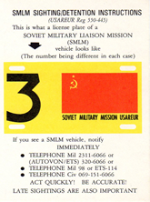 SMLM (Soviet Military Liaison Mission) Instructions Card